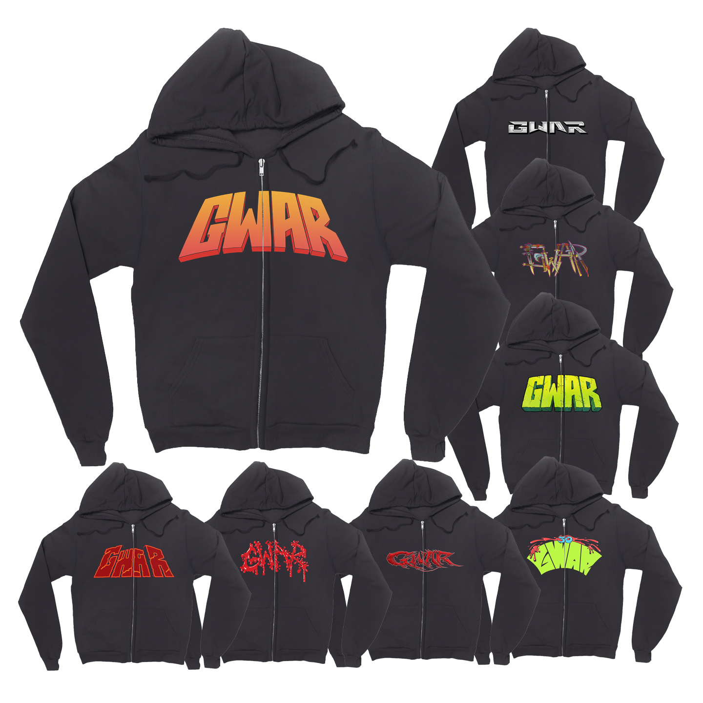 Logo Zip Up Hoodies